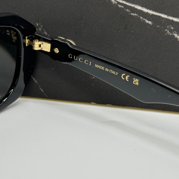 NEW GG1535S 001 GUCCI BLACK GREY GEOMETRIC WOMEN SUNGLASSES GUCCI - Picture 10 of 12
